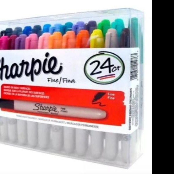 MARCADOR PERM. DELG. PLAST. SHARPIE P.F. GEMAS C24 VCOL